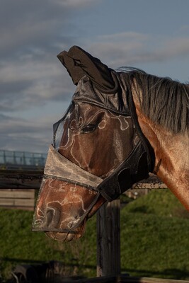 Harry's Horse Vliegenmasker Flyshield met neusstuk, bamboo lining