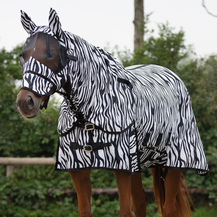 QHP Vliegendeken Zebra met hals en masker