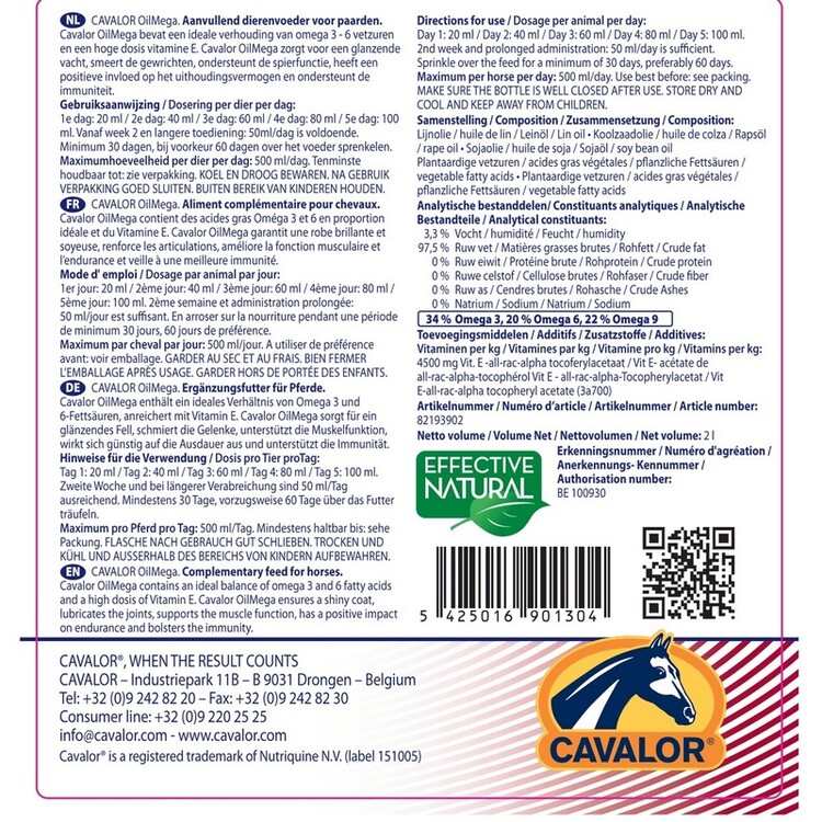 Cavalor Oilmega 2000ml