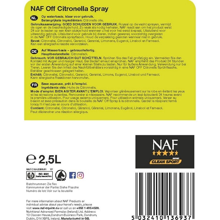 NAF Citronella Spray Refill 2.5l