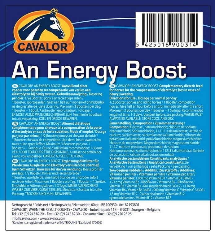 Cavalor An Energy Boost
