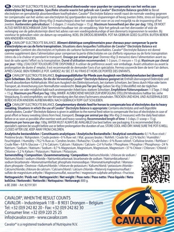Cavalor Electrolyte Balance 800grs