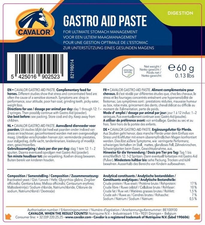 Cavalor Gastro Aid Paste 60gr