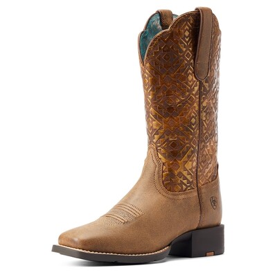 Ariat Dames Round Up Wide Square Toe Westernboots
